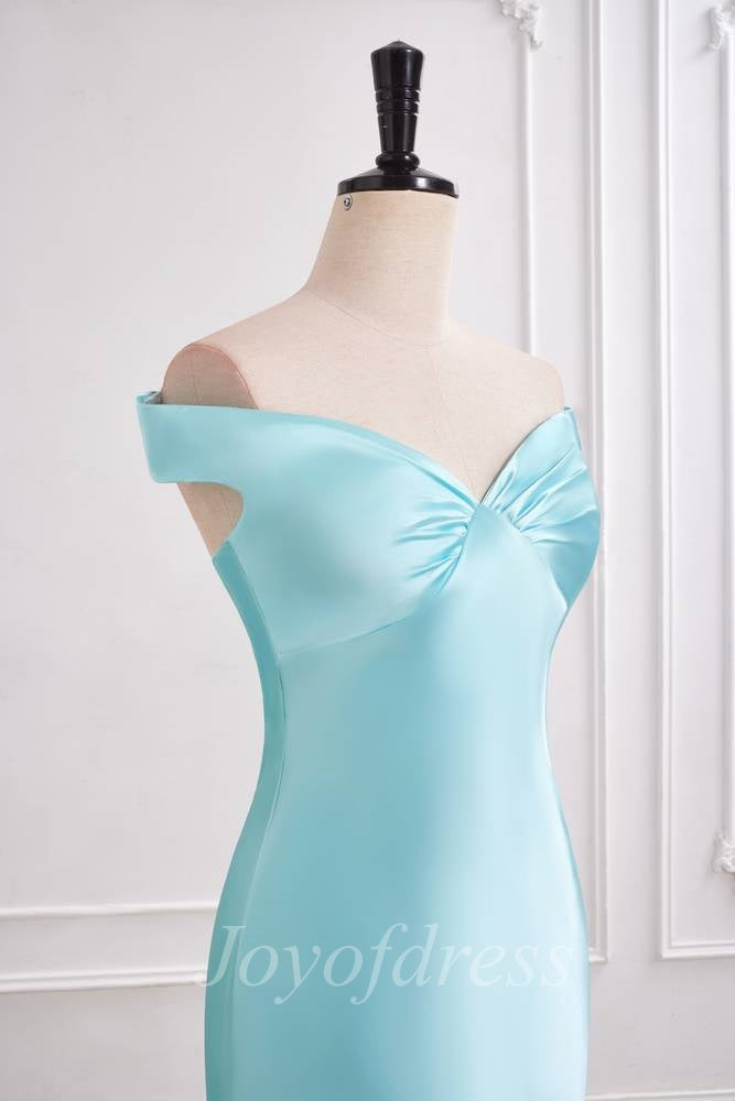 Off-Shoulder Open Back Satin Mermaid Maxi Party Prom Dress 