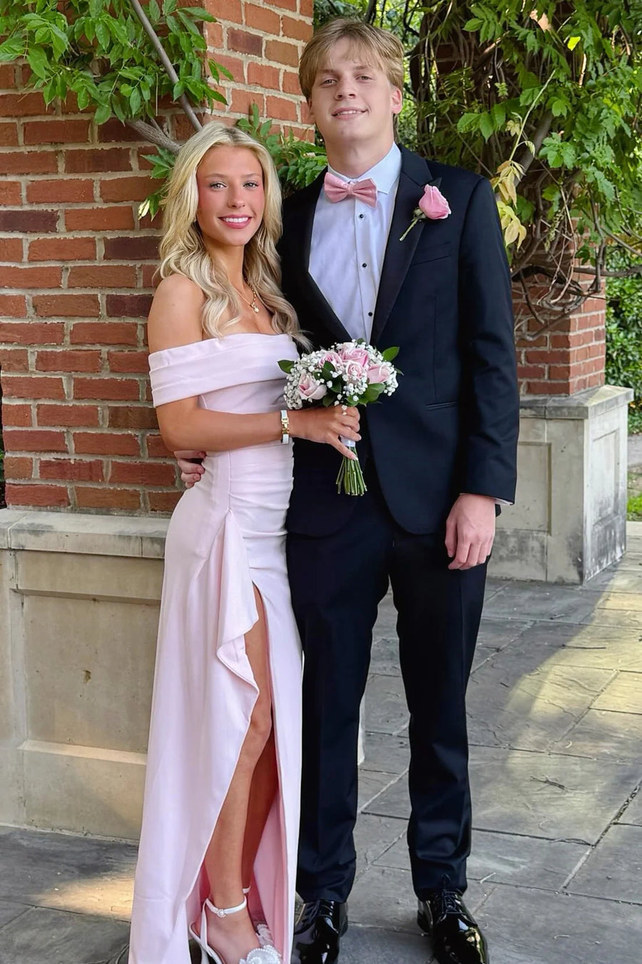 Off-Shoulder Satin Ruched Empire Party Prom Dress