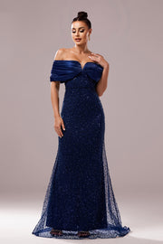 Off-Shoulder Sleeveless Empire Mermaid Party Prom Dress