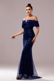 Off-Shoulder Sleeveless Empire Mermaid Party Prom Dress