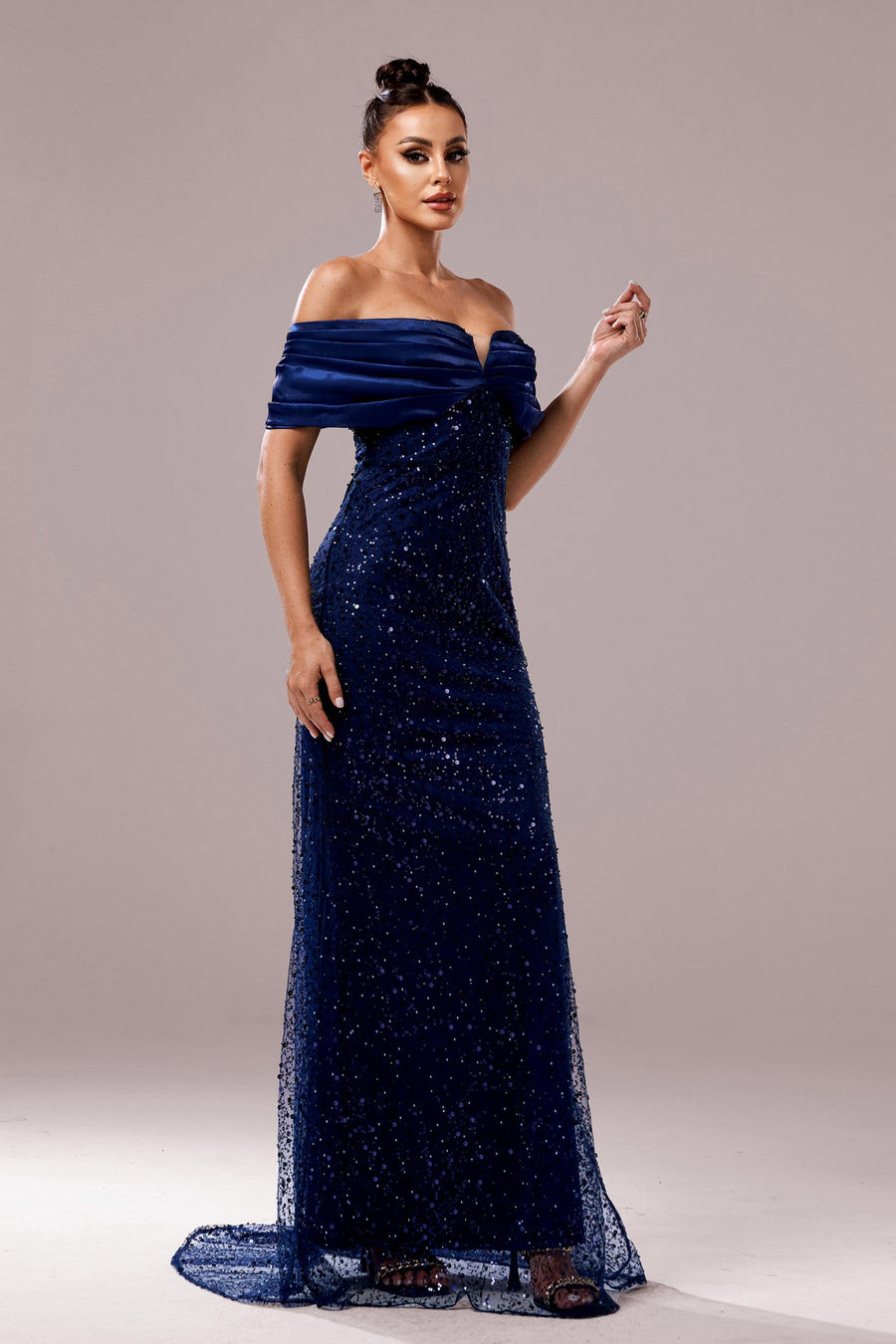 Off-Shoulder Sleeveless Empire Mermaid Party Prom Dress