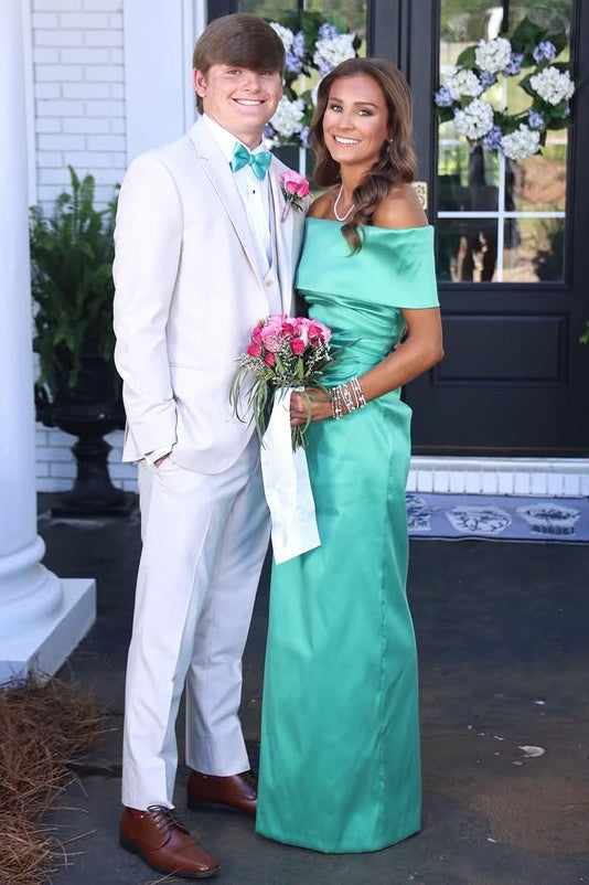 Off The Shoulder Satin Sheath Maxi Casual Party Prom Dress