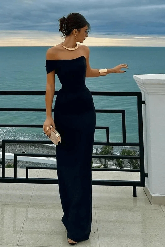 One Shoulder Bodycon Long Party Prom Dress