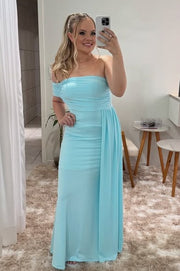 One Shoulder Fitted Floor Length Chiffon Party Prom Dress