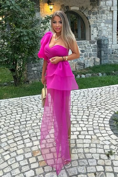 One Shoulder Short Sleeve Bodycon Empire Short Party Homecoming Dress