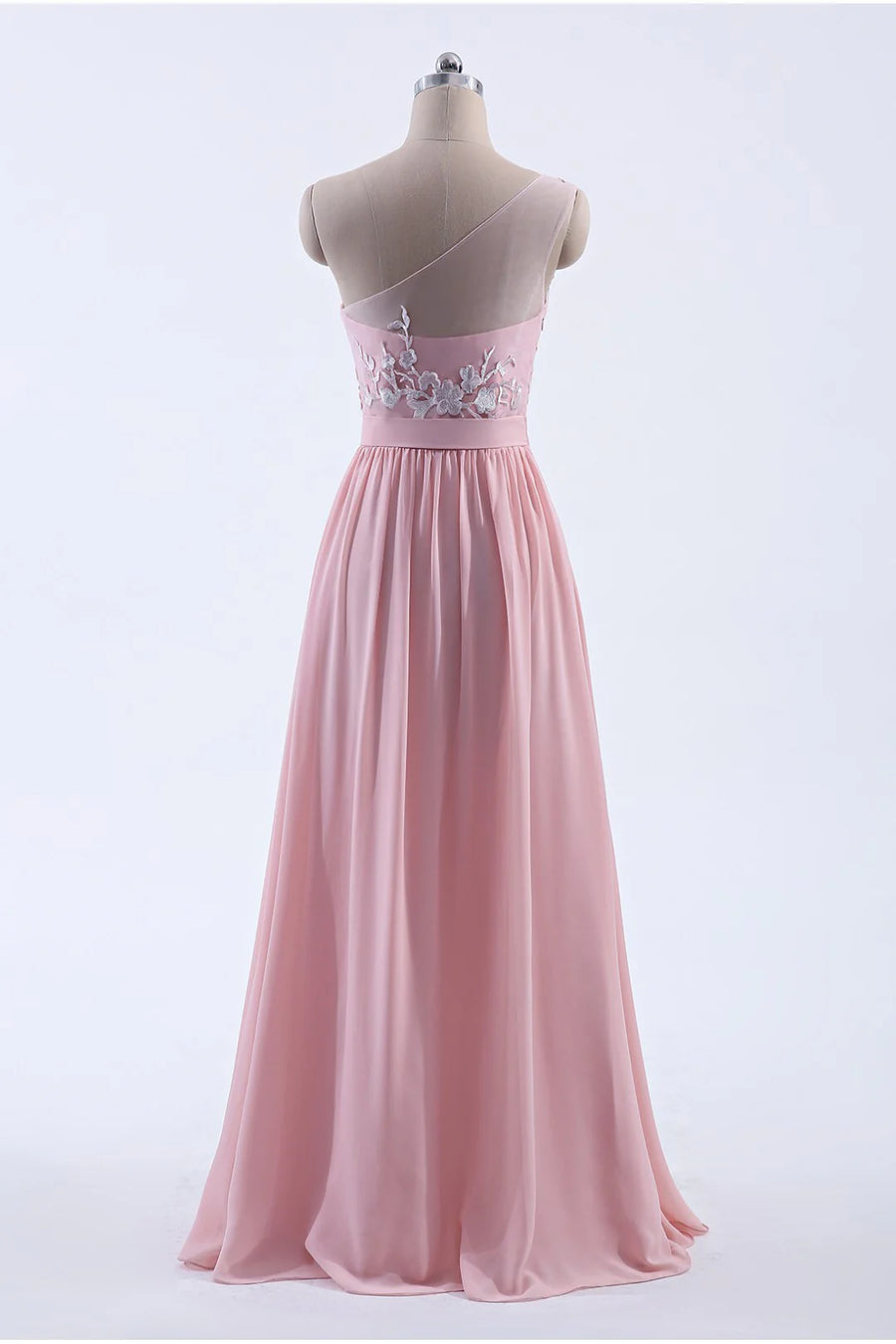 One Shoulder Sleeveless Empire A-Line Bridesmaid Dress