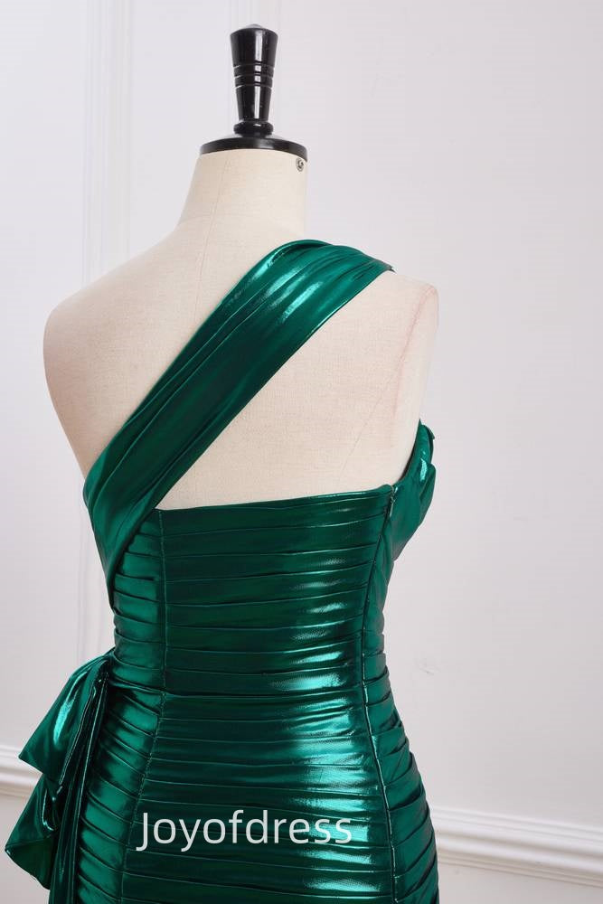 One Shoulder Sleeveless Pleated Empire Homecoming Dress
