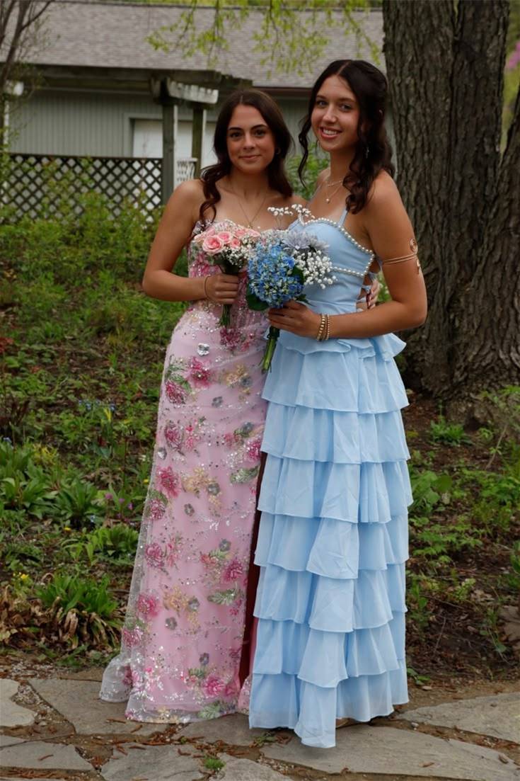Pearl Sweetheart A-Line Chiffon Tiered Maxi Party Prom Dress