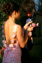 Sparkly Sequin Mermaid Open Back Sleeveless Party Prom Dress