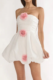 Pretty Satin A-Line Empire Straplsss Mini Homecoming Graduation Dress
