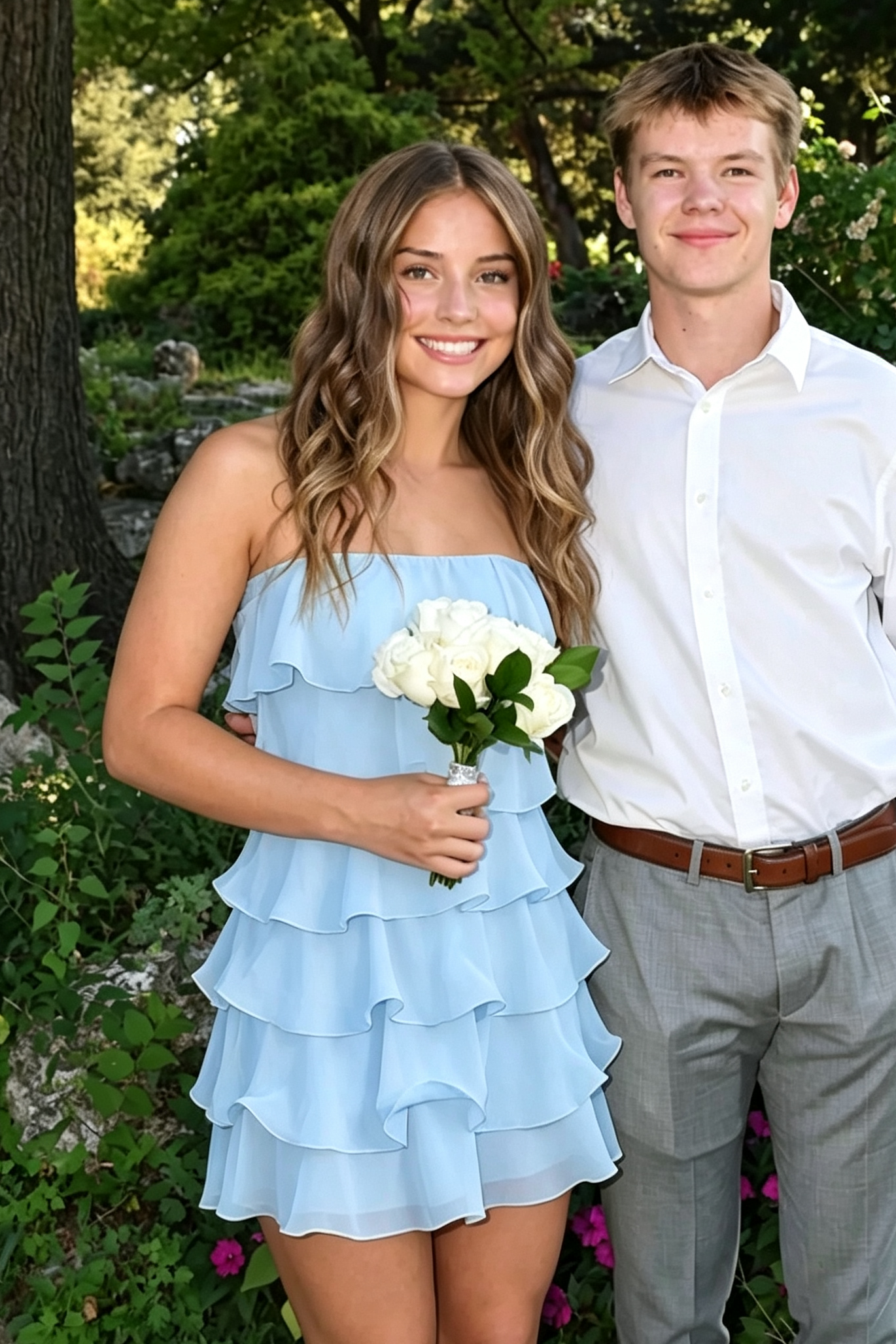 Pretty Strapless Chiffon Tiered Mini Party Homecoming Dress