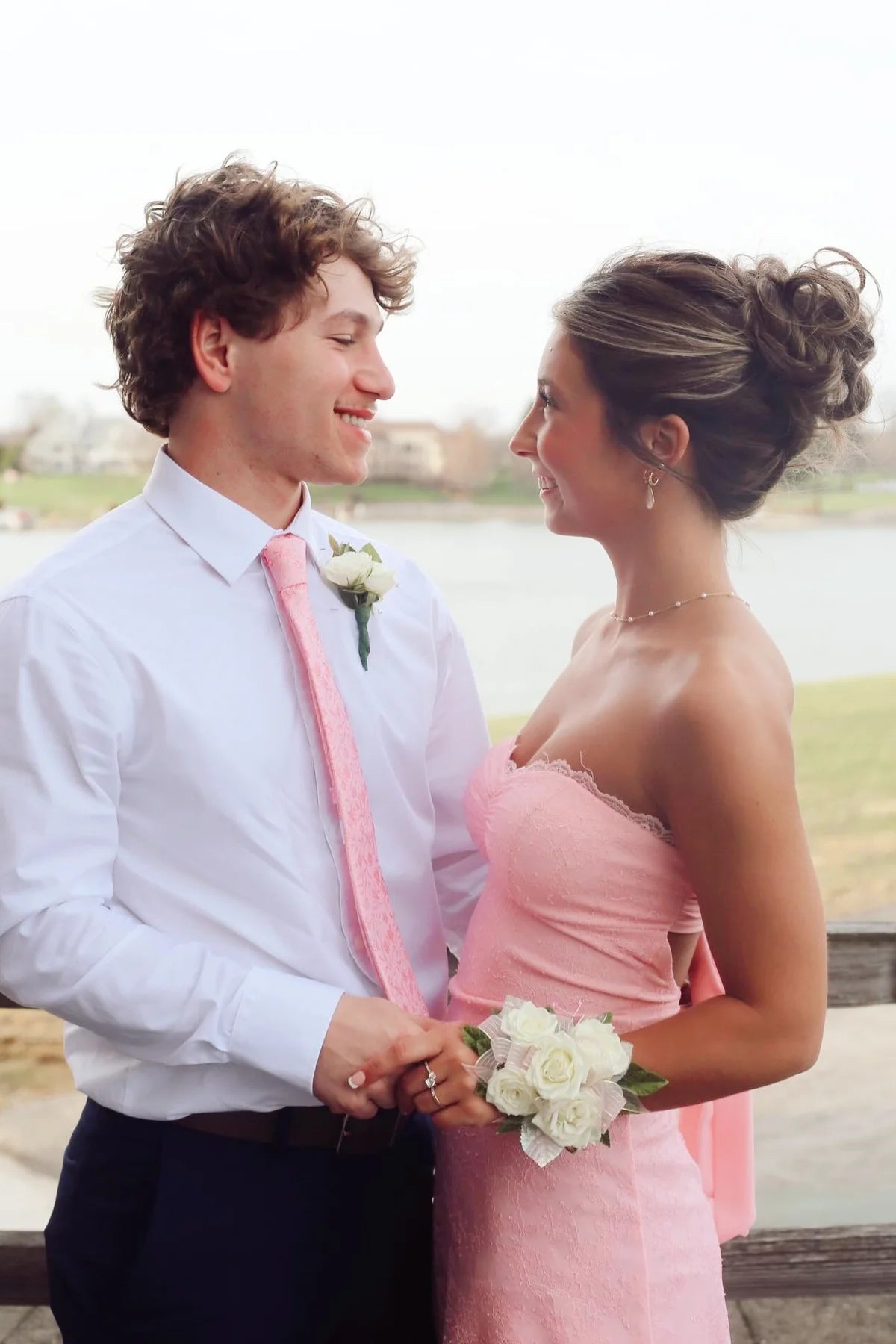 Pretty Sweetheart Strapless Lace-Up A-Line Lace Homecoming Dress