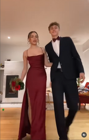 Bateau Spaghetti Straps Lace Up Party Prom Dress With High Slit