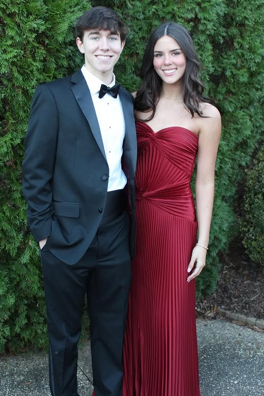 Red Satin A-Line Sweetheart Strapless Pleated Party Prom Dress