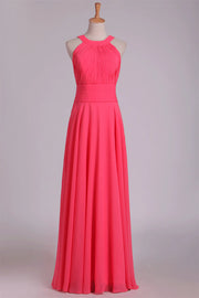 Round A-Line Empire Sleeveless Bridesmaid Dress