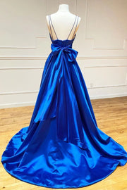 Royal Blue A-Line Sleeveless Party Prom Dress