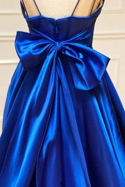 Royal Blue A-Line Sleeveless Party Prom Dress