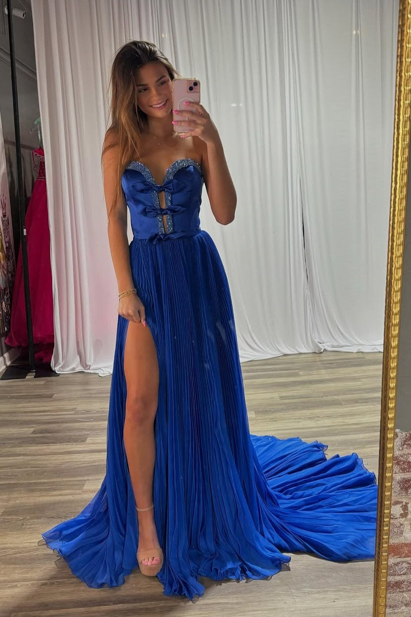 royal blue strapless beaded two tone party prom dress $ 172 . 00 $ 172