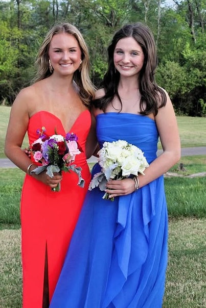 Royal Blue Strapless Empire Tulle A-Line Party Prom Dress