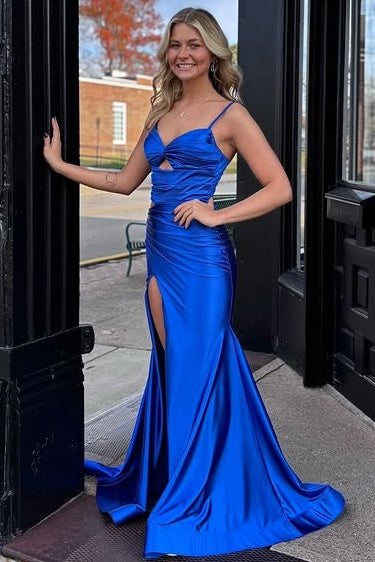 Royal Blue Sweetheart Sleeveless Mermaid Evening Prom Dress