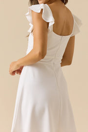 Ruffle Straps Satin A-Line Empire Graduation Homecoming Dress
