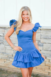 Ruffle Straps Sweetheart A-Line Short Party Homecoming Dress