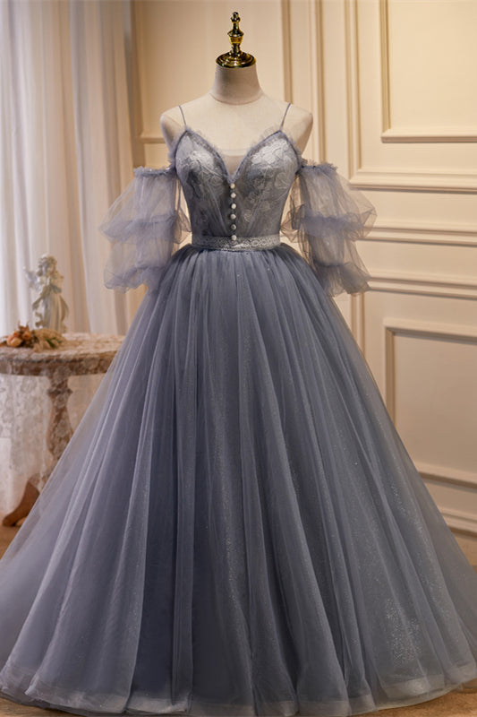 Lavender Layer Off-the-Shoulder Lace Ruffles Long Prom Dress Lavender Layer Off-the-Shoulder Lace Ruffles Long Prom Dress
