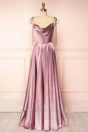 Satin A-Line Spaghetti Straps Empire Casual Bridesmaid Dress