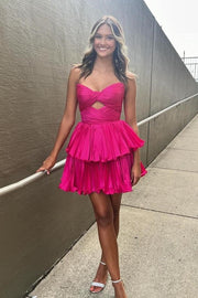 Satin A-Line Strapless Empire Chic Homecoming Dress