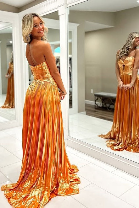 Satin A-Line Sweetheart Strapless Empire Party Prom Dress