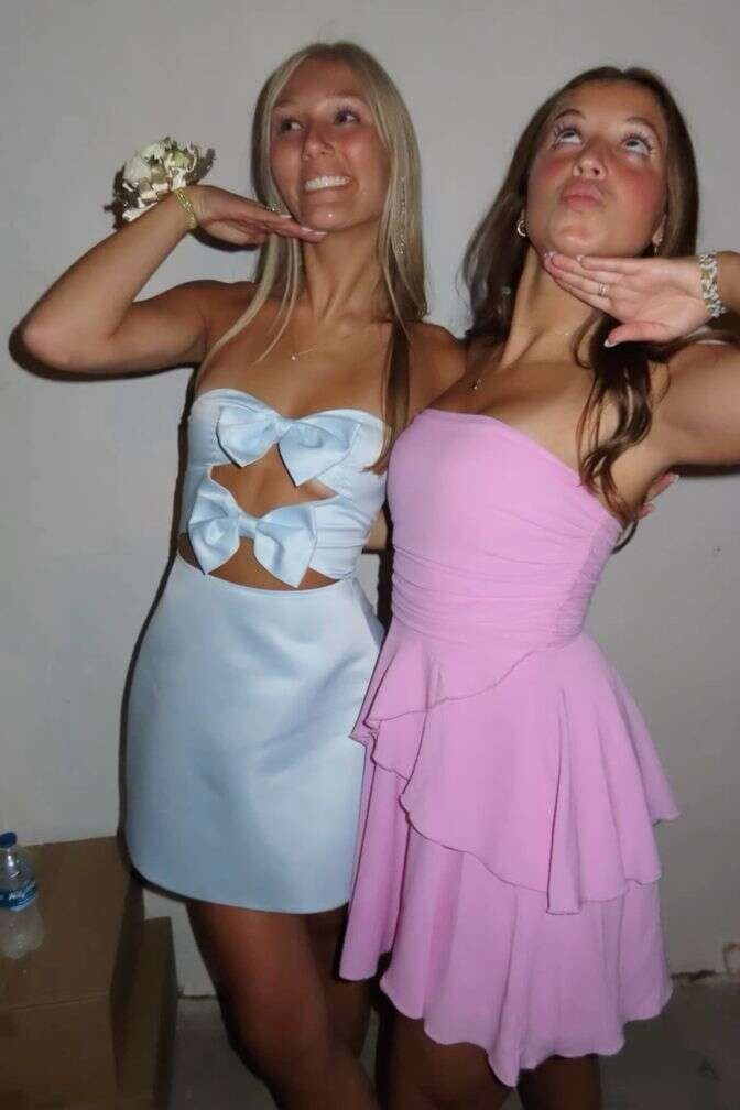 Satin A-Line Sweetheart Strapless Homecoming Dress With Bow