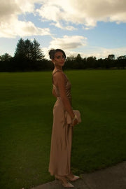 Satin Fitted One Shoulder Sleeveless Party Prom Dress