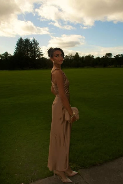 Satin Fitted One Shoulder Sleeveless Party Prom Dress