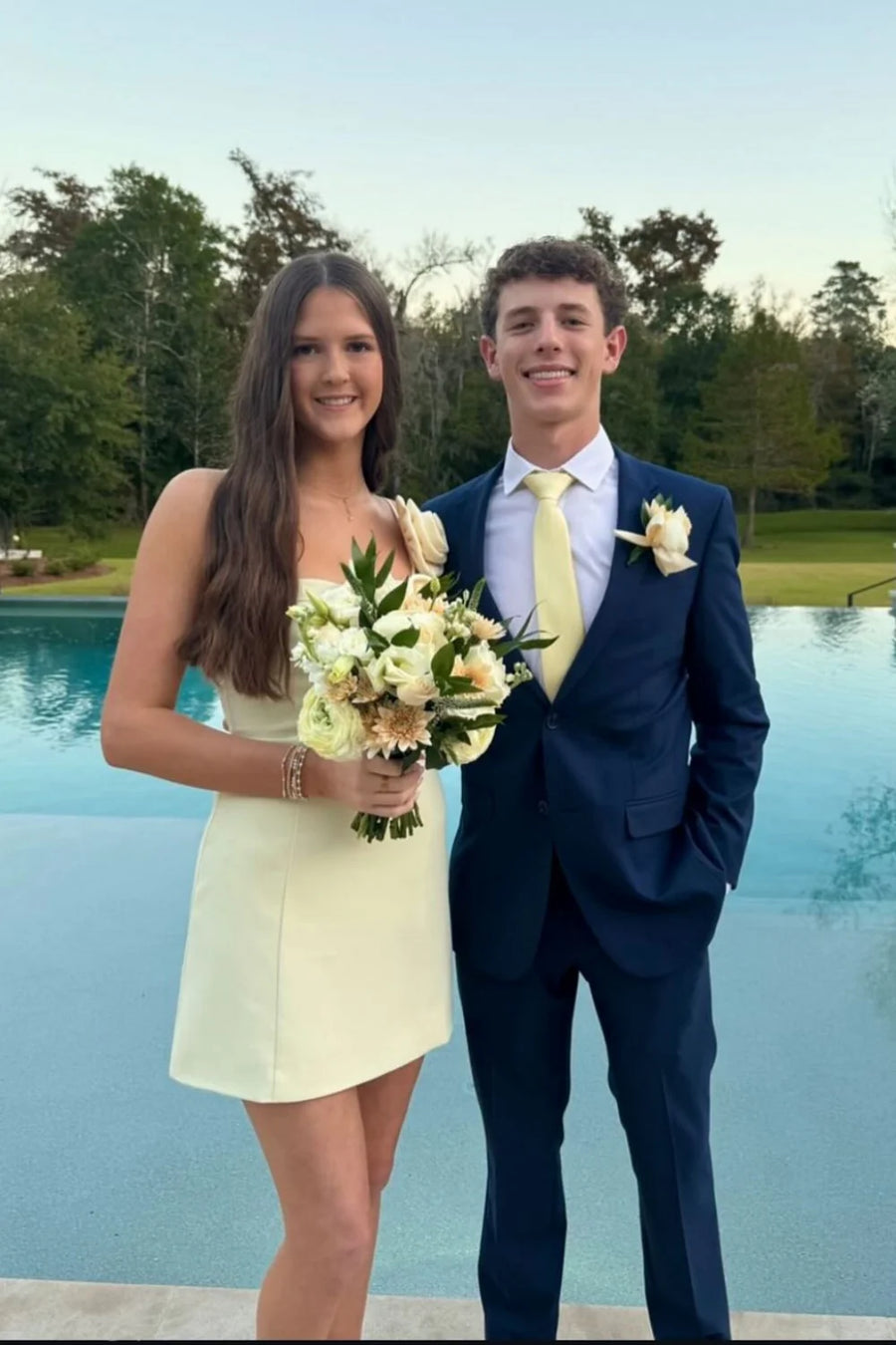 Satin Florals One Shoulder A-Line Mini Homecoming Dress