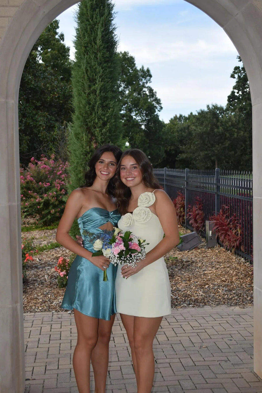 Satin Florals One Shoulder A-Line Mini Homecoming Dress