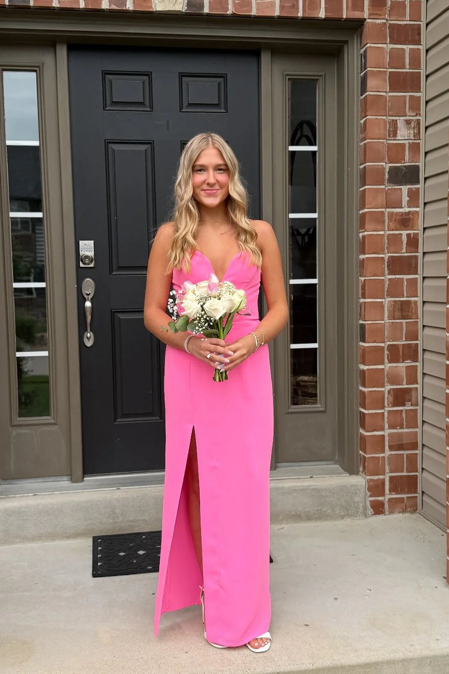 Satin Sheath Empire Sweetheart Strapless Party Prom Dress