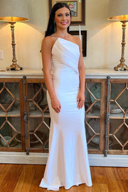 Satin Strapless Ruched Empire Mermaid Party Prom Dress