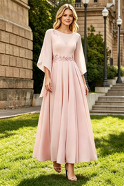 Scoop Chiffon A-Line Appliques Empire Mother Of The Bride Dress (2)