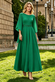 Scoop Chiffon A-Line Appliques Empire Mother Of The Bride Dress (2)
