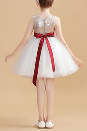 Sequins And Tulle Empire Round Flower Girl Dress