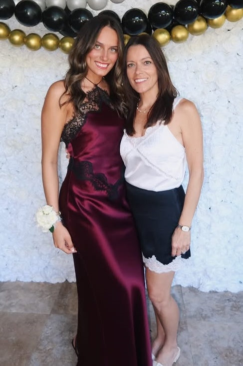 Sexy Halter Backless Satin And Lace Sheath Party Prom Dress