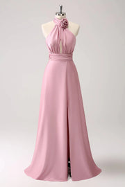 Sexy High Neck Sleeveless Empire A-Line Bridesmaid Dress