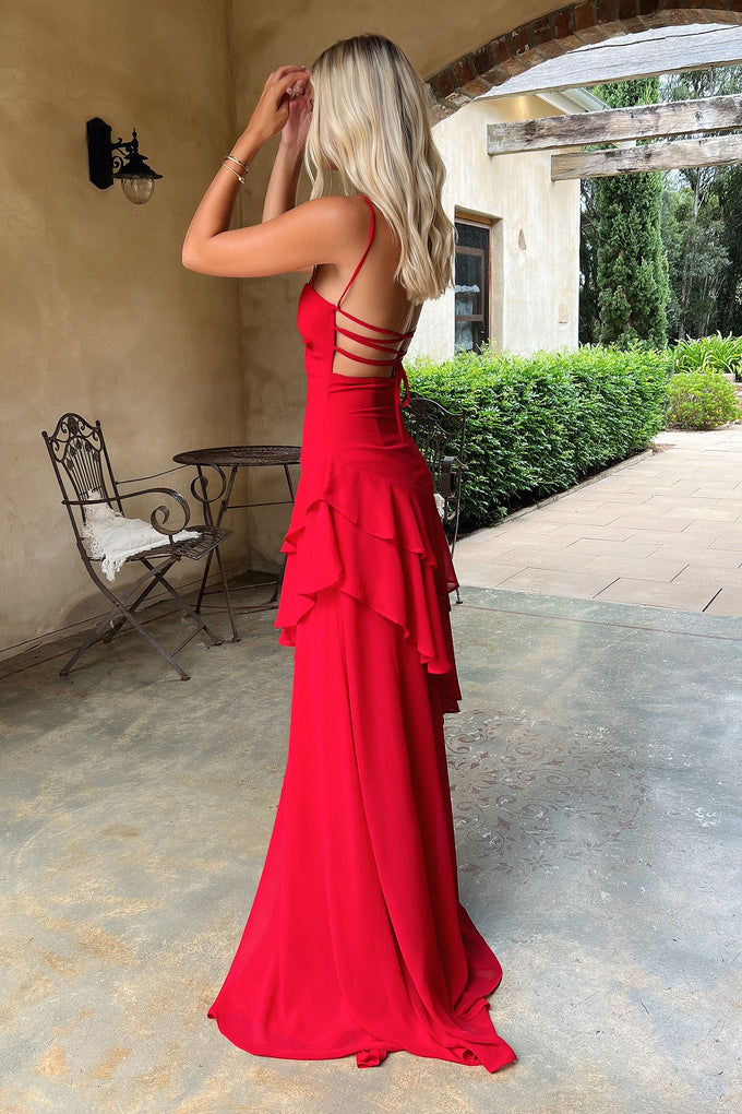 Chiffon A-Line Sweetheart Spaghetti Straps Empire Party Prom Dress