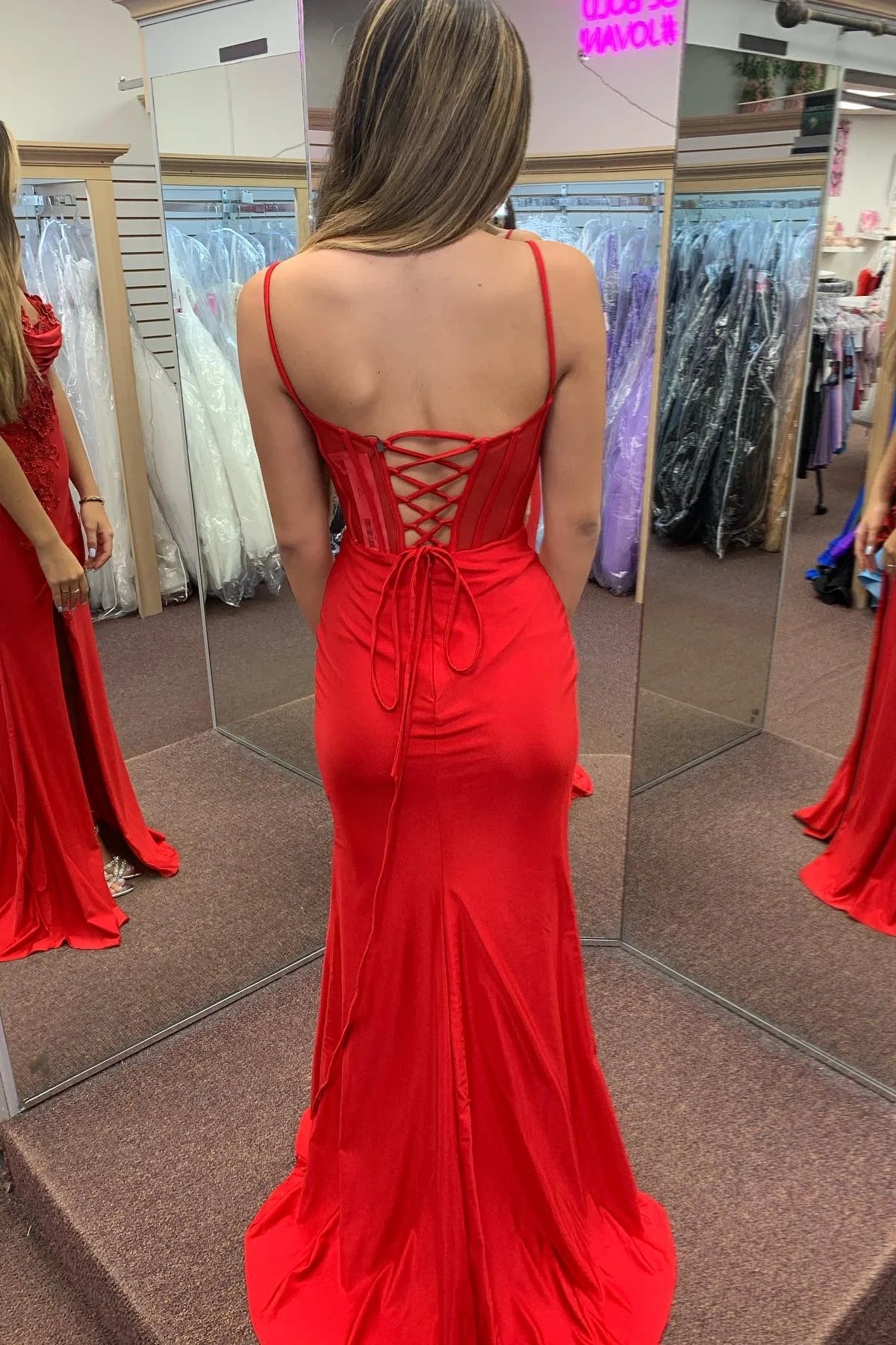 Sexy Red Sweetheart Appliques Mermaid Prom Dress