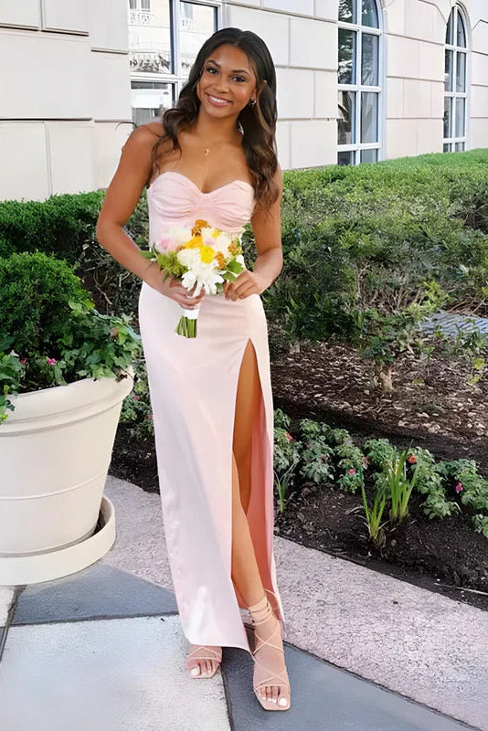 Sheath Casual Satin Sweeheart Sleeveless Prom Party Dress