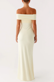 Sheath Off-Shoulder Satin Floor-Length Party Prom Dress