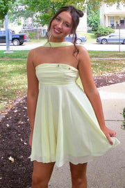 Simple Strapless Empire Chiffon A-Line Mini Homecoming Dress