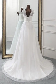 Sleeveless Empire Lace And Chiffon A-Line Wedding Dress