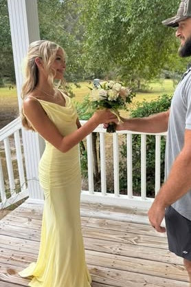 Spaghetti Straps Backless Mermaid Party Prom Dress