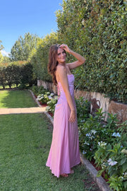 Spaghetti Straps Empire Satin A-Line Floor-Length Party Prom Dress